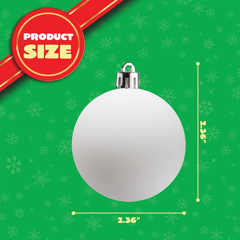 18Pcs Blank White Ball Ornaments for DIY