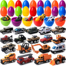 18Pcs 3.35in Diecast Vehicles Prefilled Easter Eggs For Easter Egg Hunt