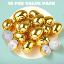 18Pcs Golden Easter Egg Shells