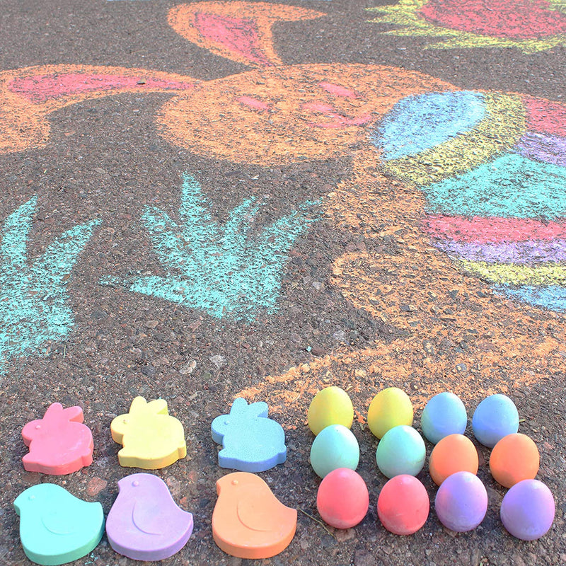 18 Pieces Easter Sidewalk Chalk Set