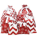Red Fabric Gift Bag In 3 Sizes, 6 Pack