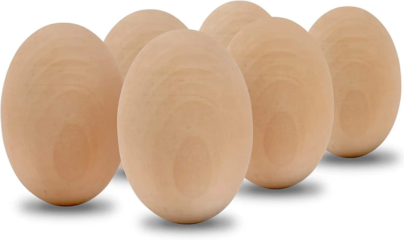 18Pcs Easter Unpainted Wooden Eggs 3.15in