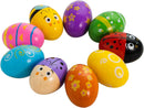 18Pcs Easter Wooden Percussion Musical Egg Maracas