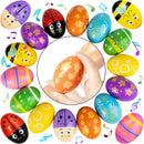 18Pcs Easter Wooden Percussion Musical Egg Maracas