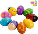18Pcs Easter Wooden Percussion Musical Egg Maracas
