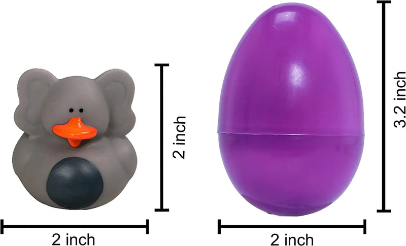 18Pcs 3.15in Animal Rubber Ducks Prefilled Easter Eggs for Easter Egg Hunt