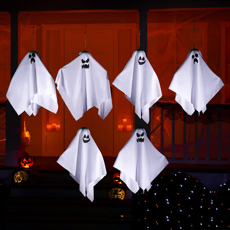 19in Hanging White Ghost, 6 Pcs