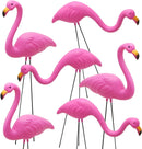 Small Pink Flamingo Yard Ornament, Set 6