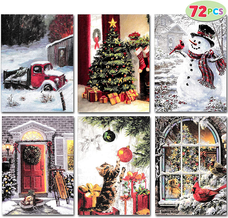 Cute Holiday  Greeting Cards, 72pcs