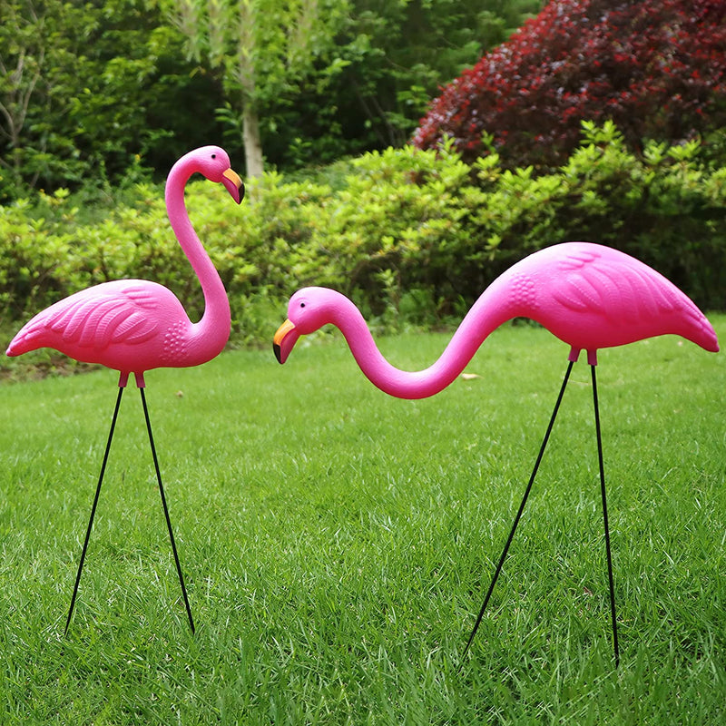 Small Flamingo Yard Ornament, 2 Sets