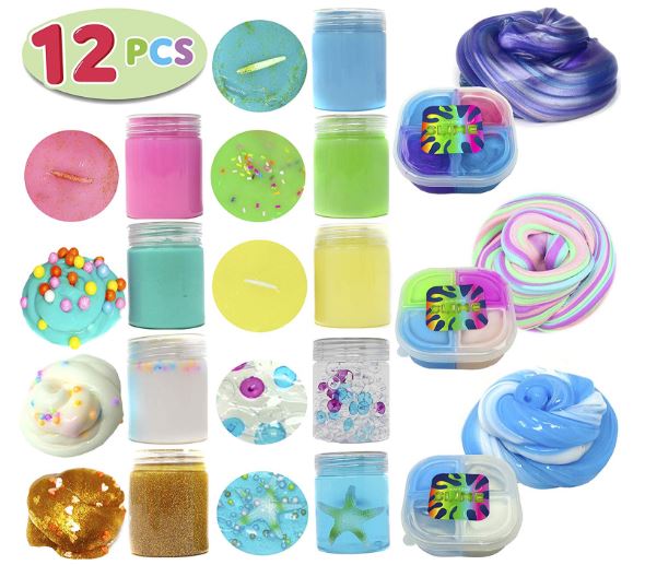 12 Pcs Ultimate Fluffy Slime Putty Kit Supplies