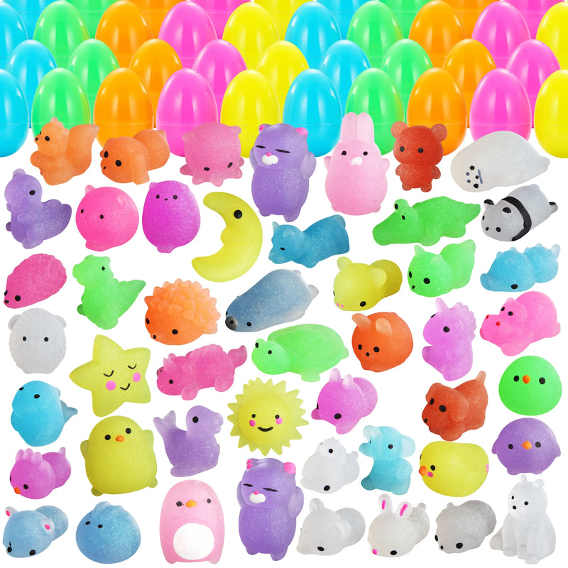 48Pcs Glitter Squishy Toy Prefilled Easter Eggs