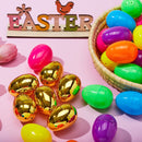 200Pcs Colorful and Golden Easter Egg Shells 2.3in
