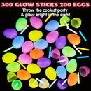 200Pcs Easter Glow Sticks Prefilled Easter Eggs 2.4in