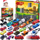 24 Days Advent Calendar Countdown with Die Cast Cars, 24 Pcs