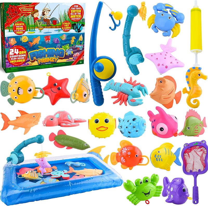 24 Days Advent Calendar Fishing Game Pool Bath Toys