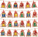 Advent Calendar Linen Bags Garland, 24 Pcs