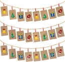 Advent Calendar Linen Bags Garland, 24 Pcs