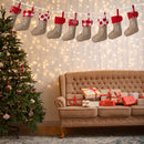 Advent Calendar Linen Christmas Stockings Socks Garland, 24 Pcs