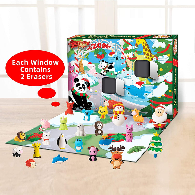 JOYIN Advent Calendar with Animal Erasers JOYIN Advent Calendar with Animal Erasers