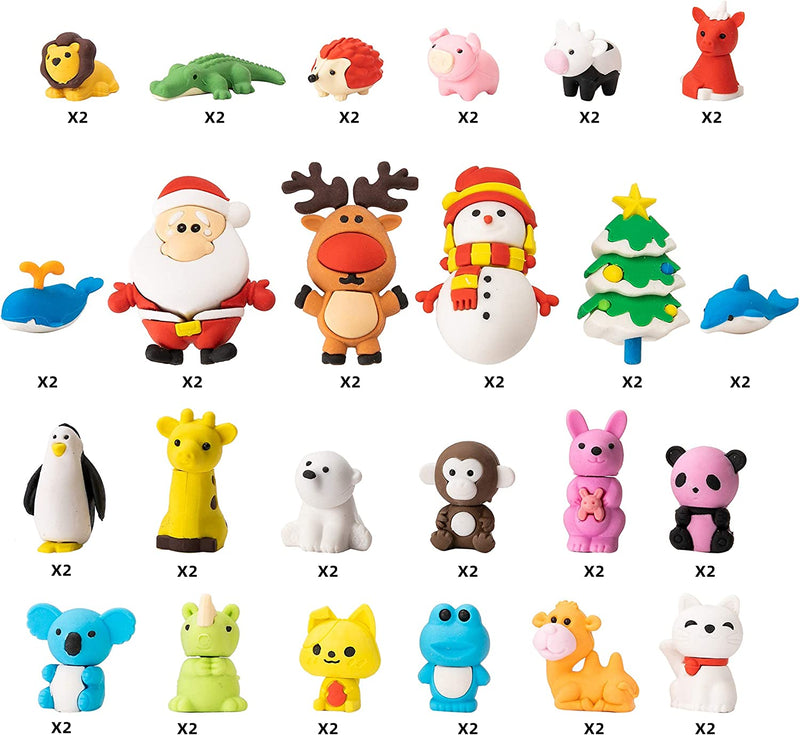 JOYIN Advent Calendar with Animal Erasers JOYIN Advent Calendar with Animal Erasers