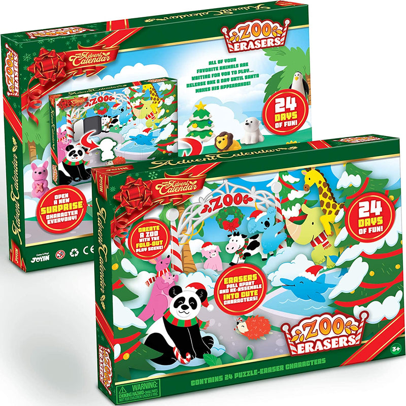 JOYIN Advent Calendar with Animal Erasers JOYIN Advent Calendar with Animal Erasers