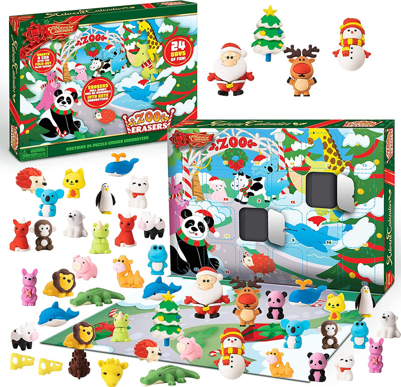 JOYIN Advent Calendar with Animal Erasers JOYIN Advent Calendar with Animal Erasers