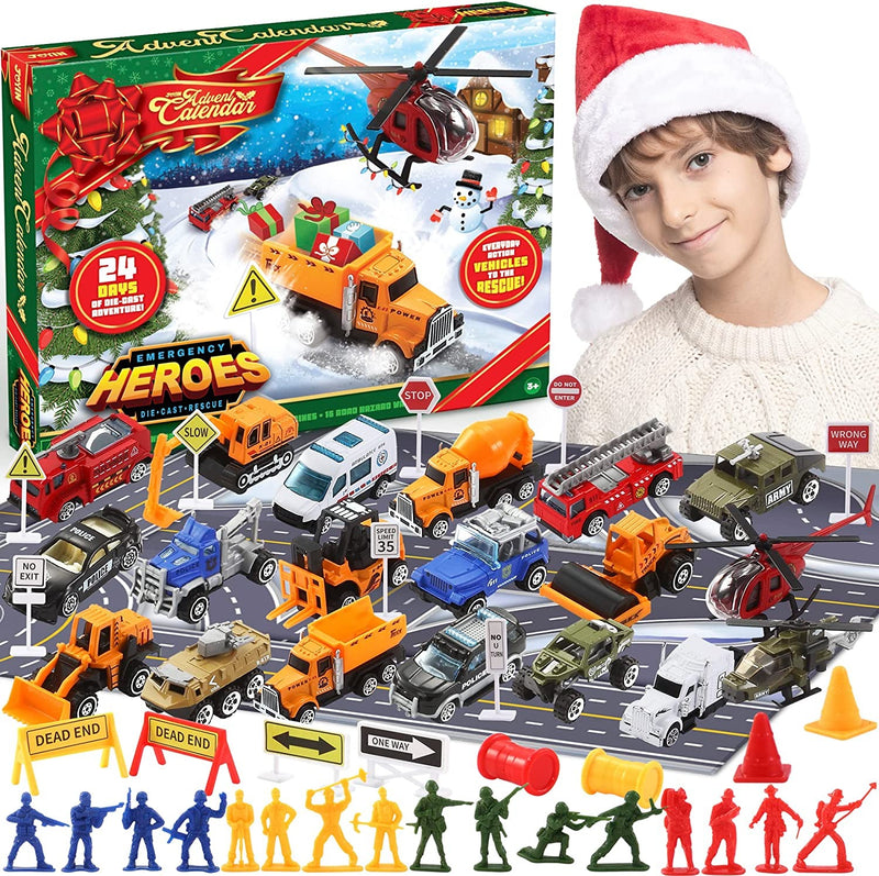 Advent Calendar with Die-Cast Essential Vehicles