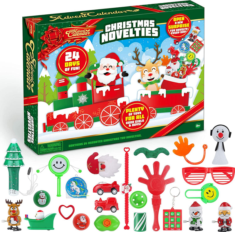 Christmas Advent Calendar with Christmas Novelty Toys