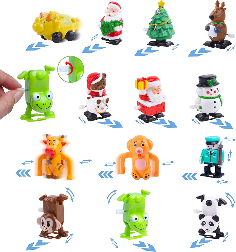 Christmas Countdown Advent Calendar Wind Up Toys, 24 Pcs
