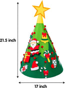 21.5in Christmas Tree Diy Felt Wall Decorations, 20 Pcs