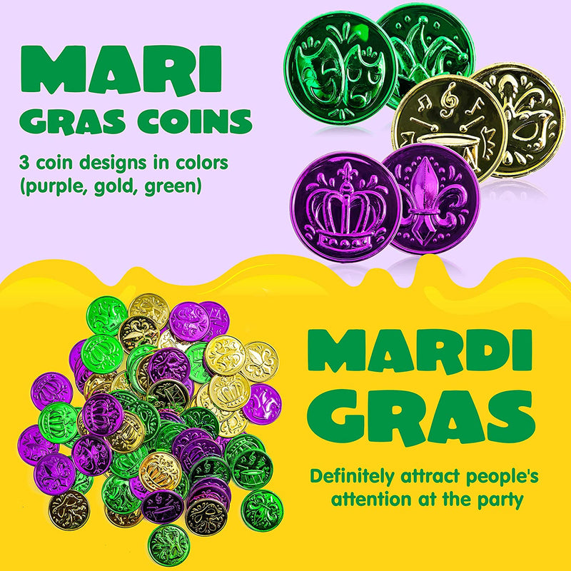 210pcs Mardi Gras Coins
