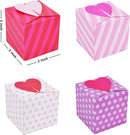 24Pcs Valentines Heart Shape Repeated Pattern Treat box for Kids