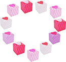 24Pcs Valentines Heart Shape Repeated Pattern Treat box for Kids