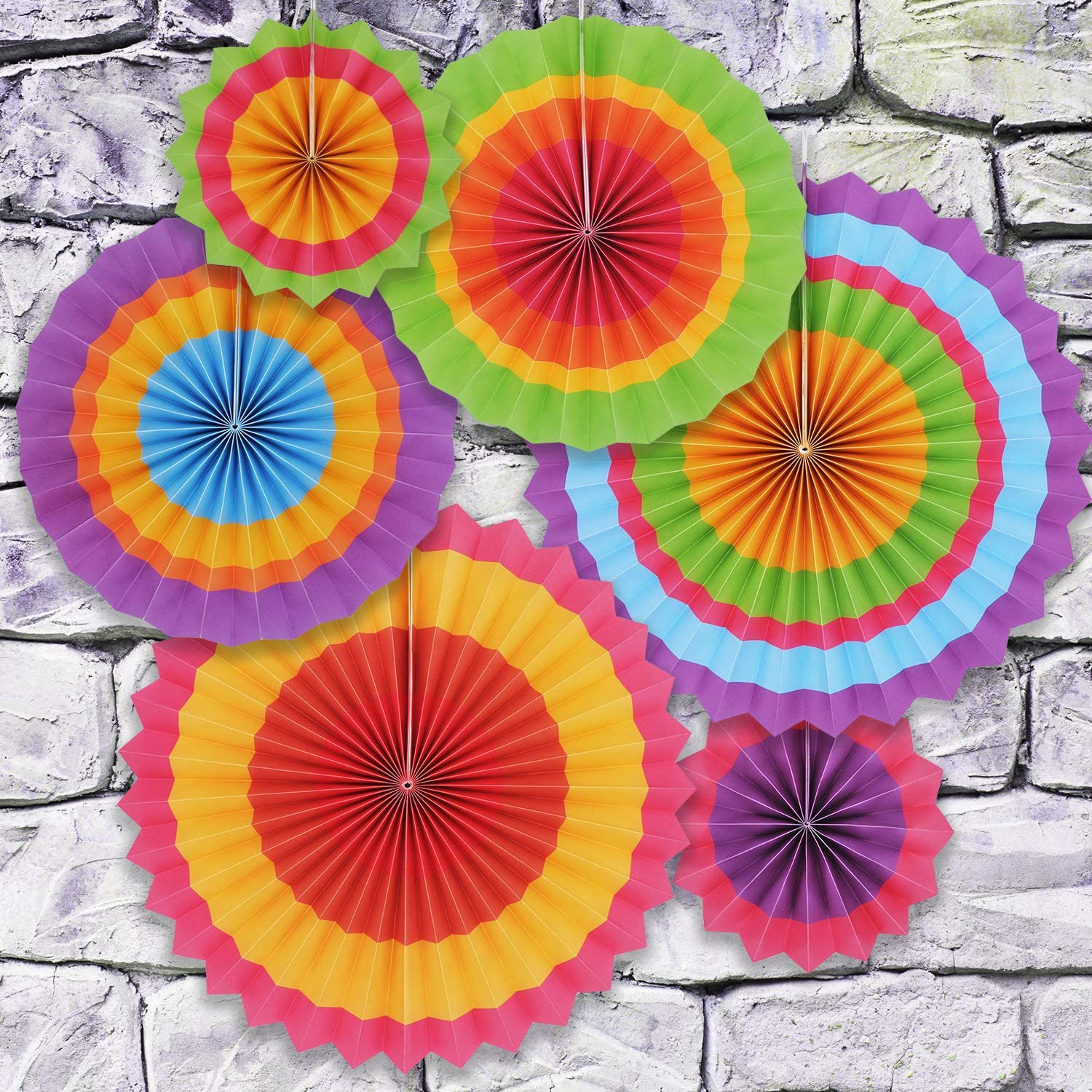 Paper Fan One Color 24 Colorful Hanging Paper Fan