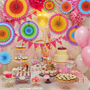 24 Colorful Hanging Paper Fan