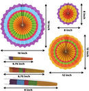 24 Colorful Hanging Paper Fan