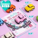24Pcs Kids Valentines Cards with Pull Back Car Vehicle Toys-Classroom Exchange Gifts