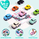 24Pcs Kids Valentines Cards with Pull Back Car Vehicle Toys-Classroom Exchange Gifts