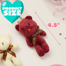 24Pcs Kids Valentines Cards with Mini Keychain Bear Plush Toys in Boxes-Classroom Exchange Gifts