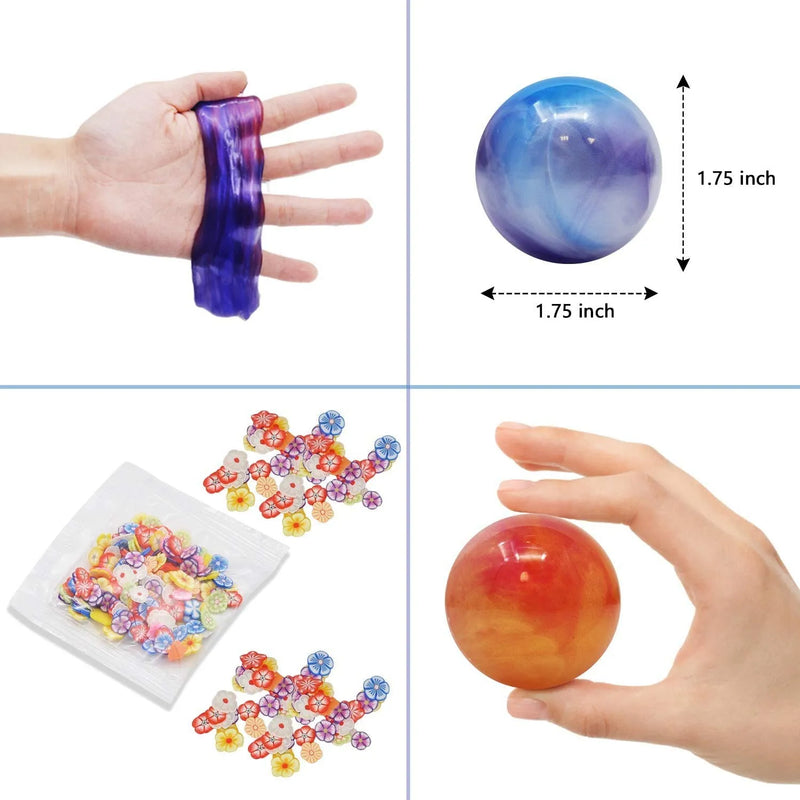 24Pcs Galaxy Slime Easter Glossy Balls