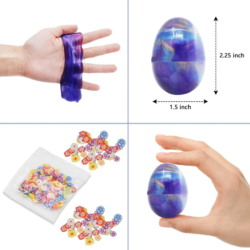 24Pcs Cosmic Realm Slime Prefilled Printed Easter Eggs