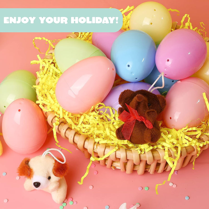24Pcs 3in Mini Satiated Animal Plush Toys Prefilled Easter Eggs for Easter Egg Hunt