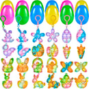 24Pcs Plush Bubble Keychain Prefilled Easter Eggs