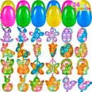 24Pcs Plush Bubble Keychain Prefilled Easter Eggs