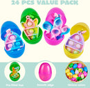 24Pcs Plush Bubble Keychain Prefilled Easter Eggs