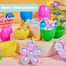 24Pcs Plush Bubble Keychain Prefilled Easter Eggs