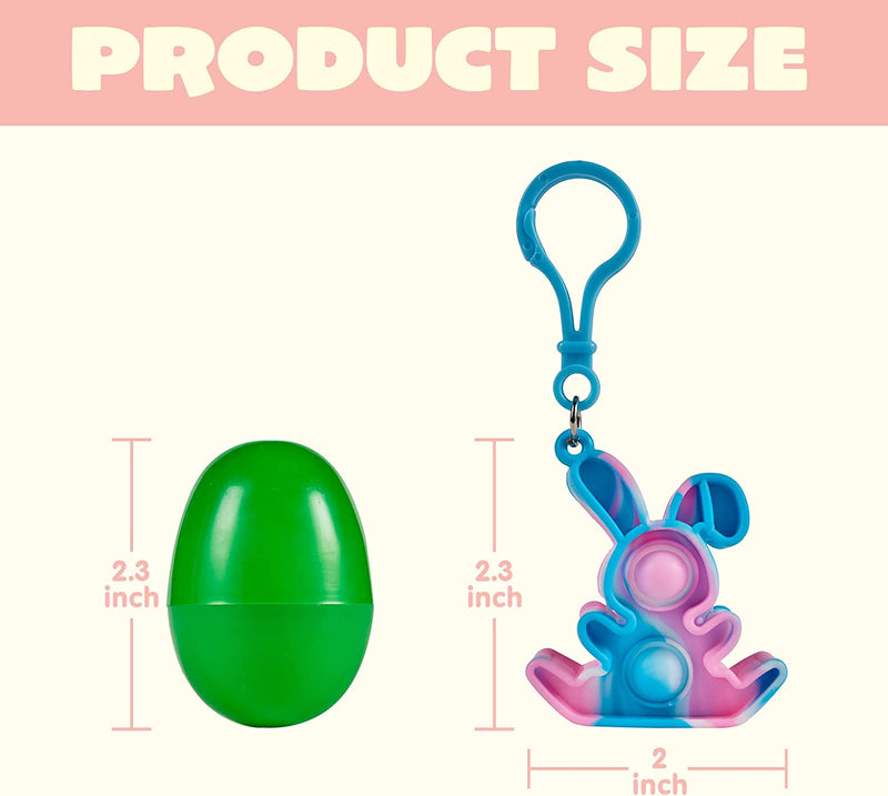 24Pcs Plush Bubble Keychain Prefilled Easter Eggs