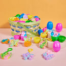 24Pcs Plush Bubble Keychain Prefilled Easter Eggs