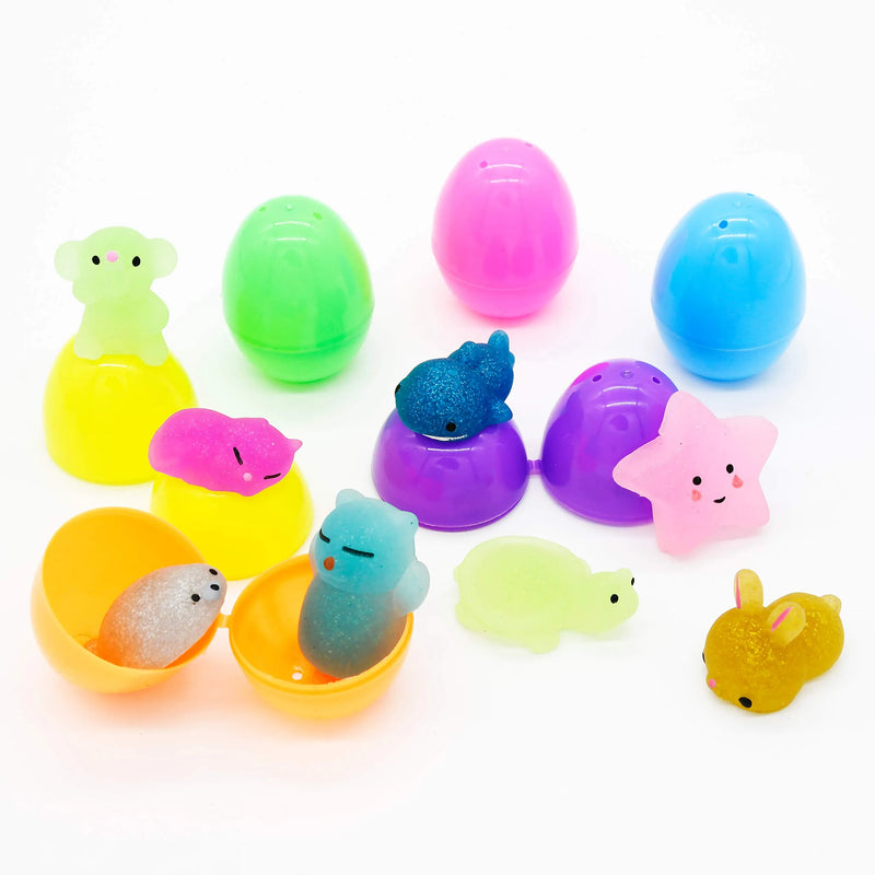 24Pcs Squishy Glitter Prefilled Easter Eggs